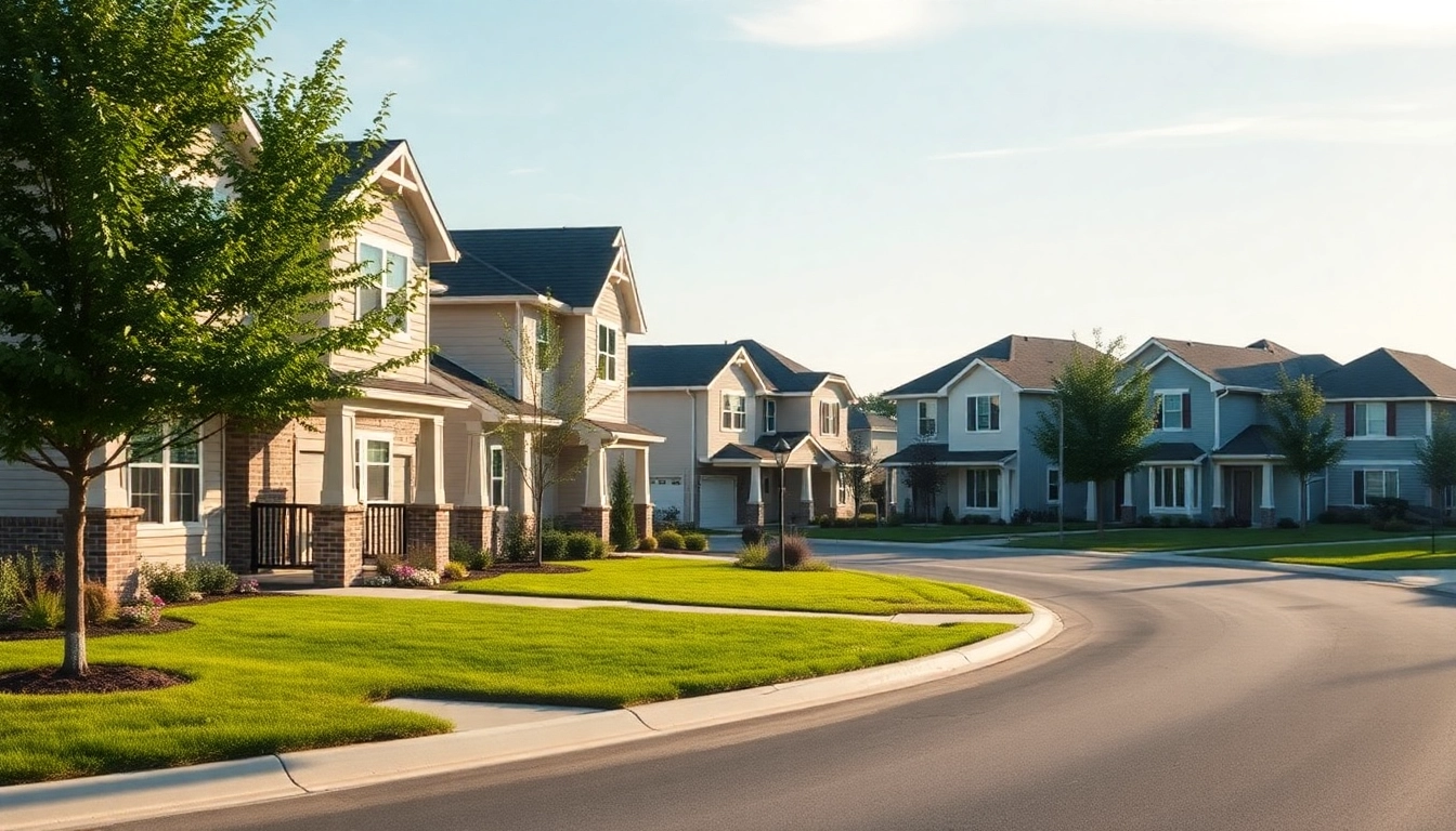 View of stunning new home construction near me showcasing modern architecture and landscaped yards.