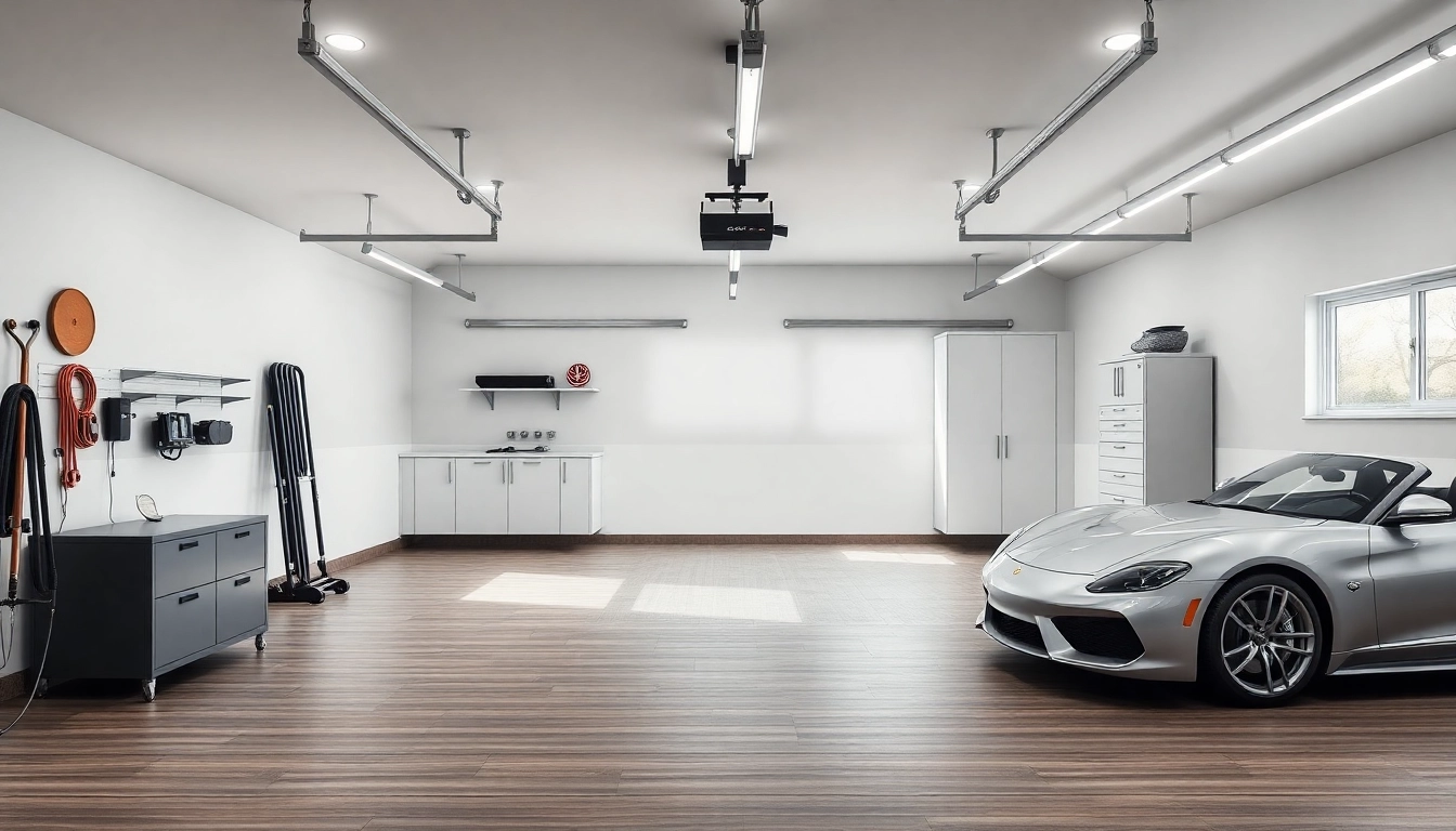 Custom garages showcasing innovative designs, ample storage space, and modern finishes.