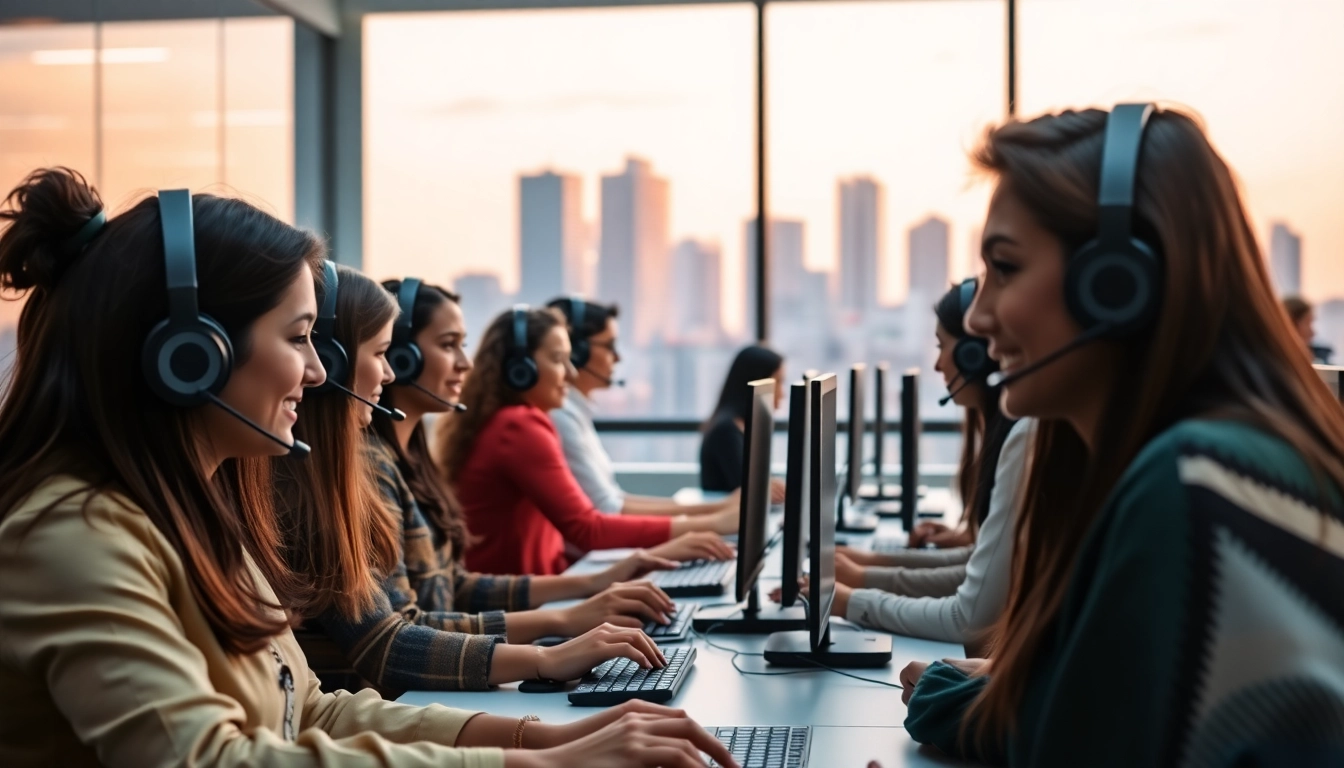 Engaged agents in Tijuana call centers providing exceptional customer service support through headsets.