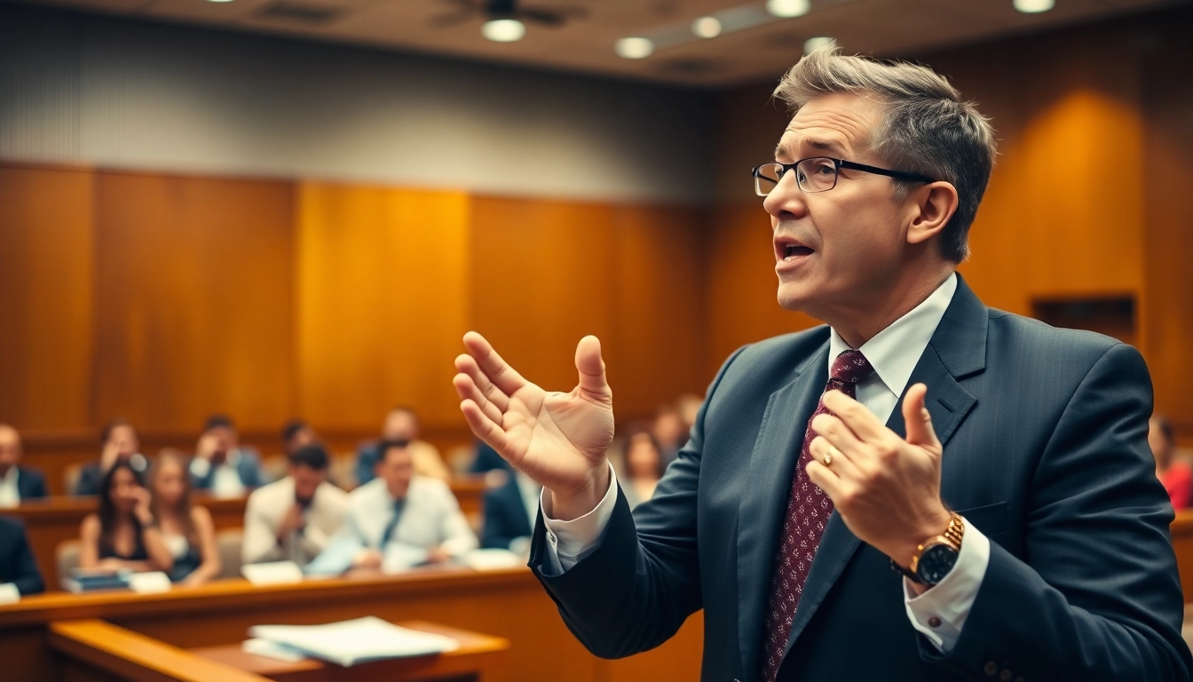 Florida car accident attorneys discussing a case in a well-lit courtroom, showcasing their expertise and professionalism.