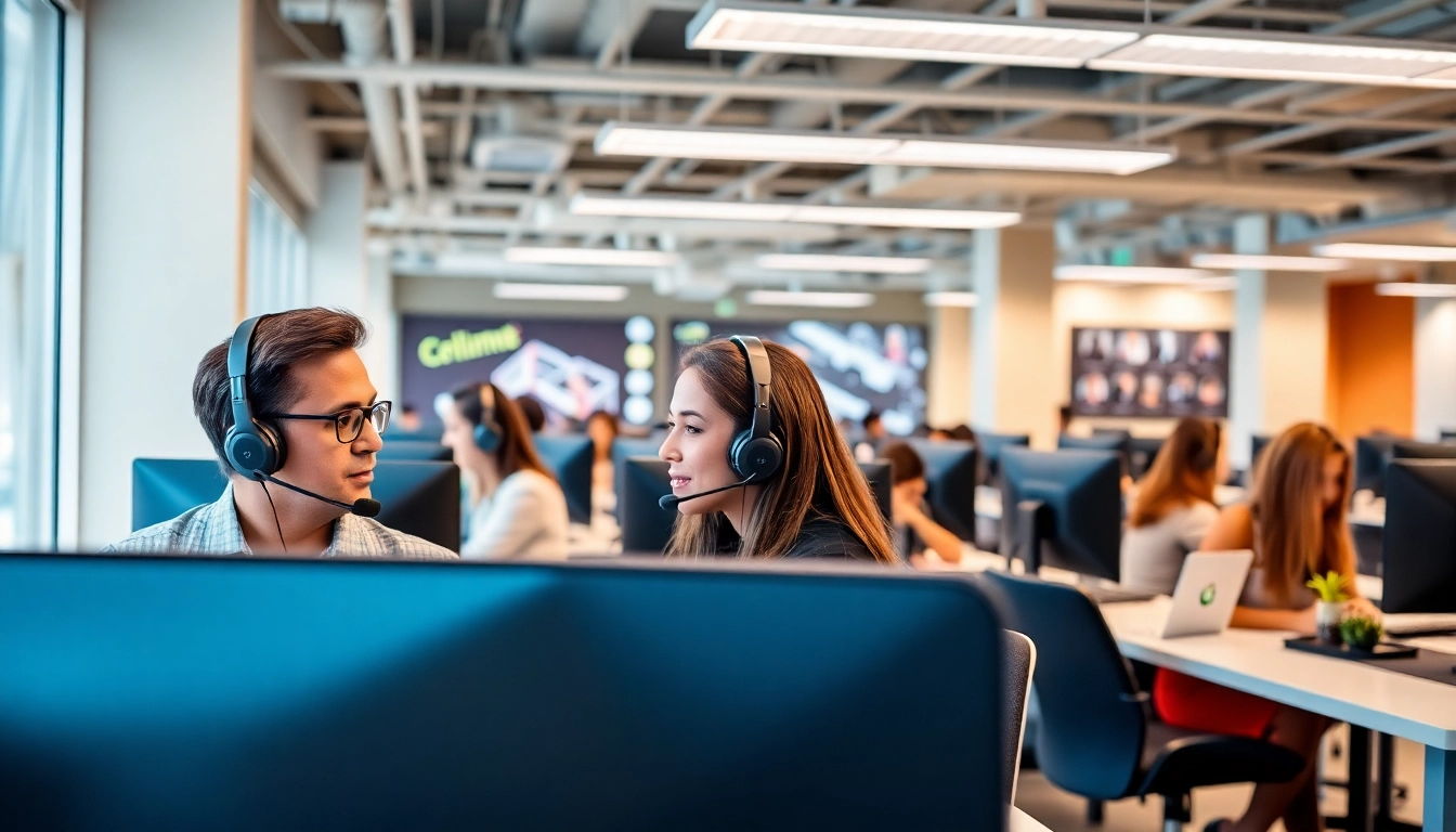 Engaged agents working in Tijuana call centers, showcasing professionalism and a dynamic atmosphere.