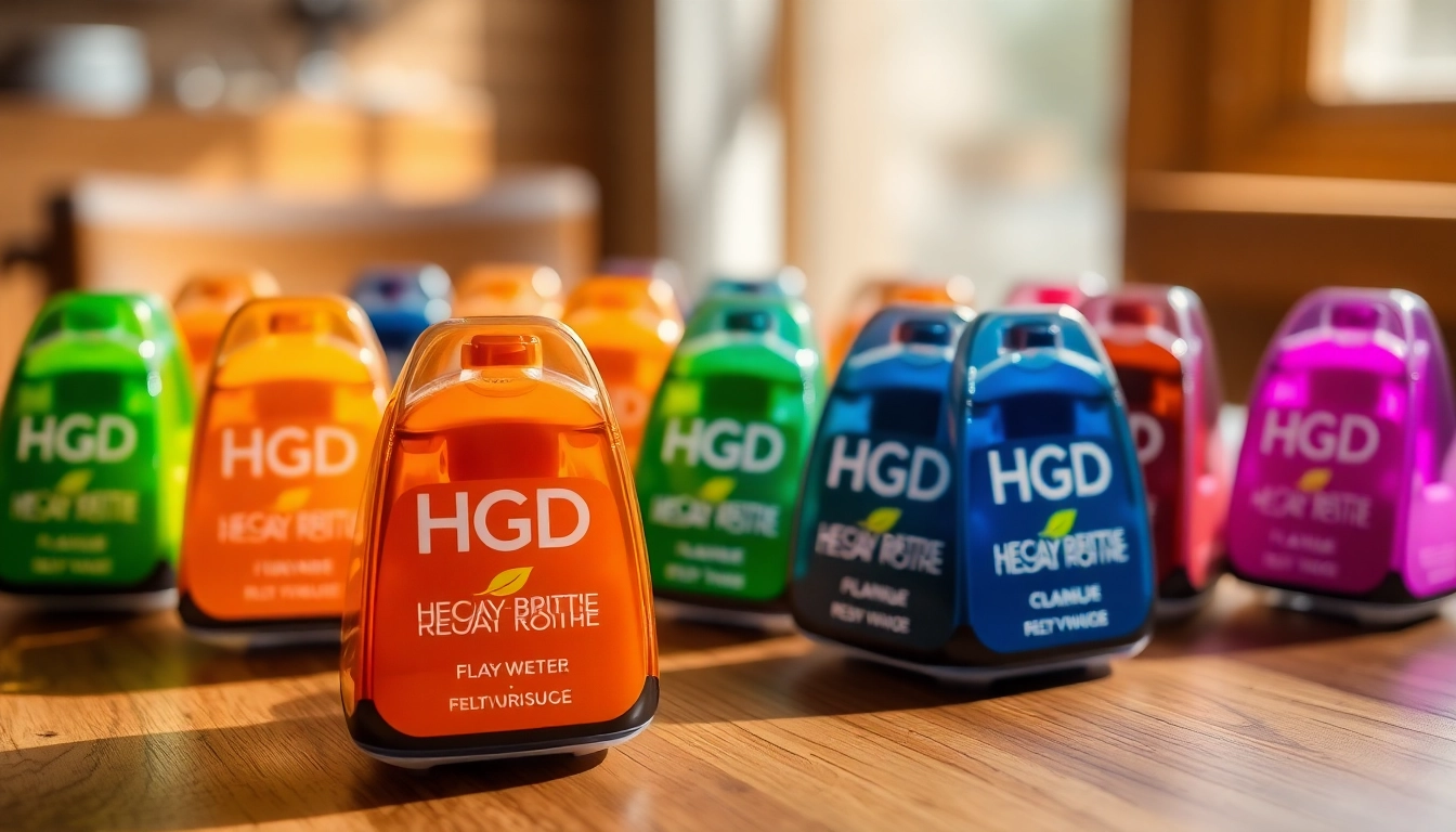 Vibrant HQD Pods showcasing various flavors, arranged beautifully for an enticing display.