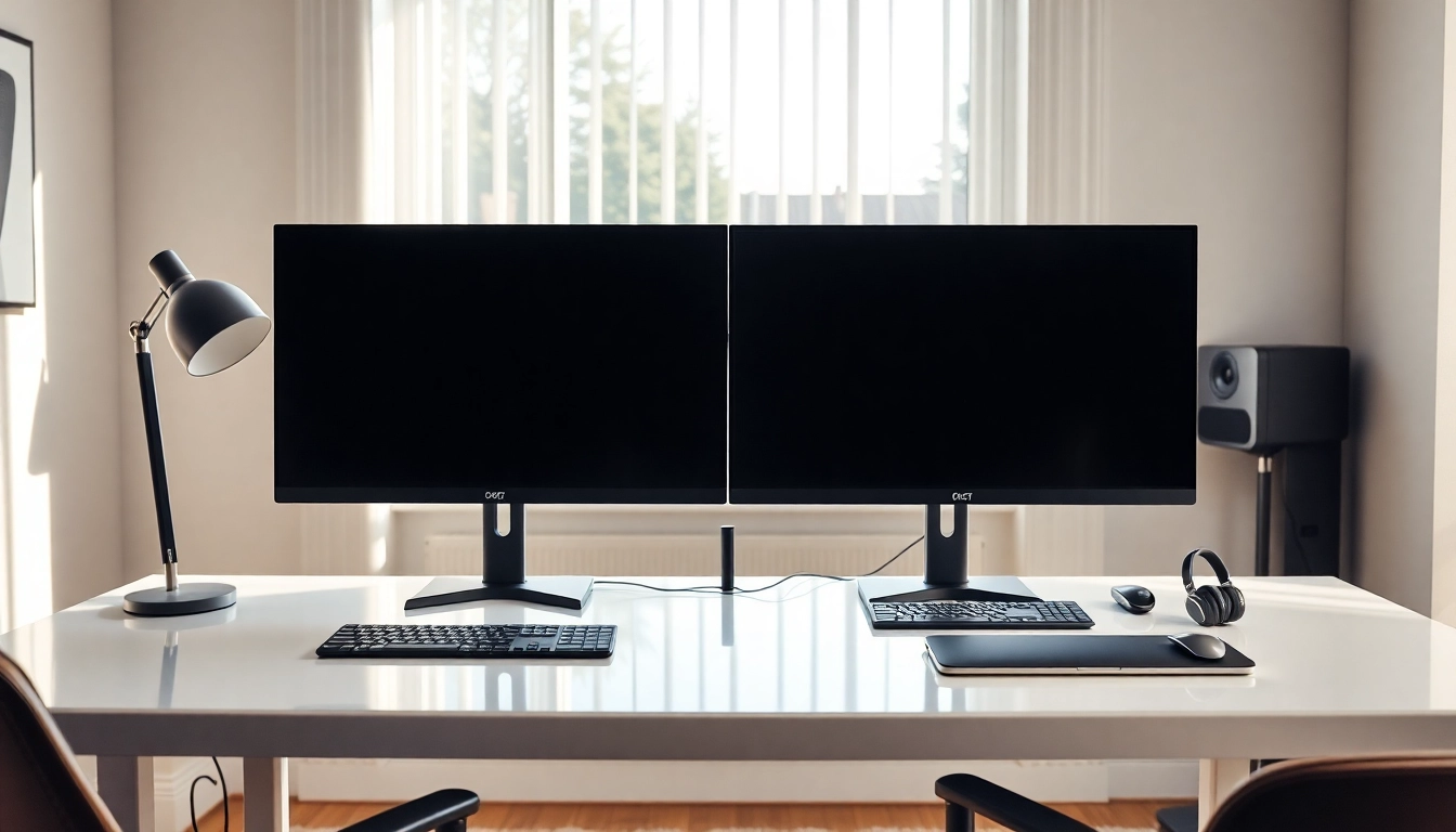 Setup a Dual monitor install for improved productivity and a sleek workspace.