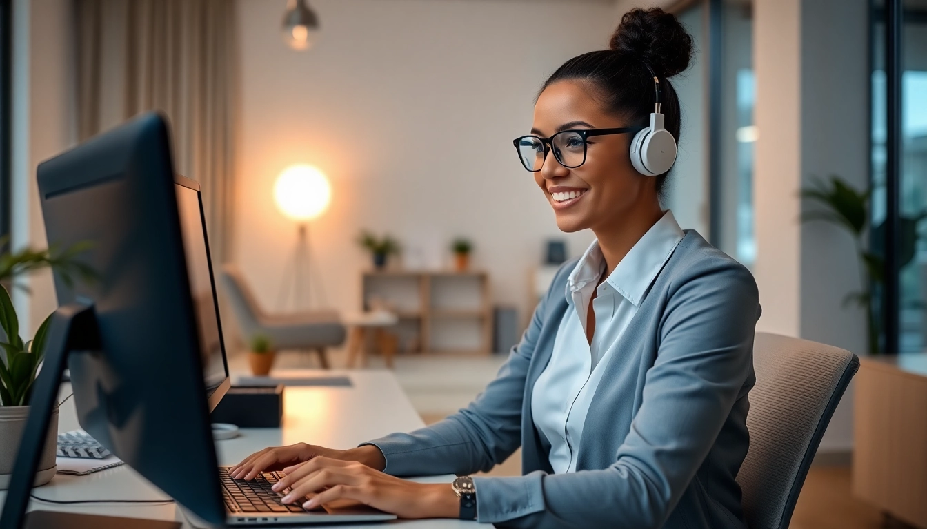 Hire a virtual assistant for real estate leads to enhance productivity in a warm, inviting office environment.