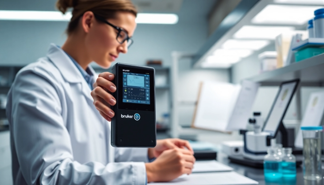 Analyze samples with the Bruker EOS 500 Handheld LIBS Analyzer for precise elemental detection.