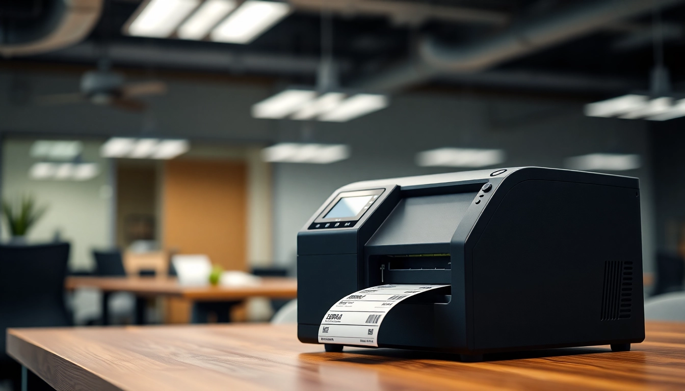 Print shipping labels efficiently with the Zebra UPS label printer showcasing its sleek design and modern features.