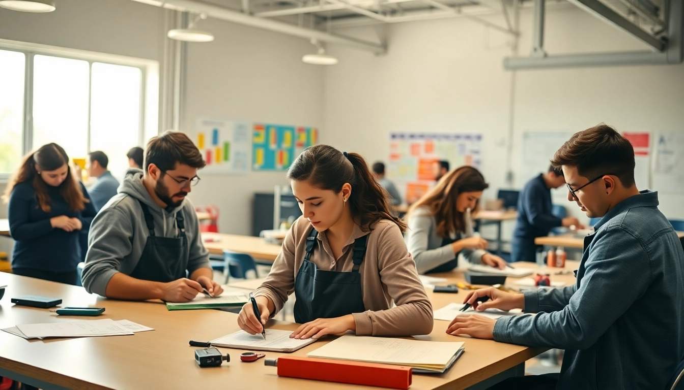 Engaged students explore trade school opportunities in Knoxville, TN through hands-on learning.