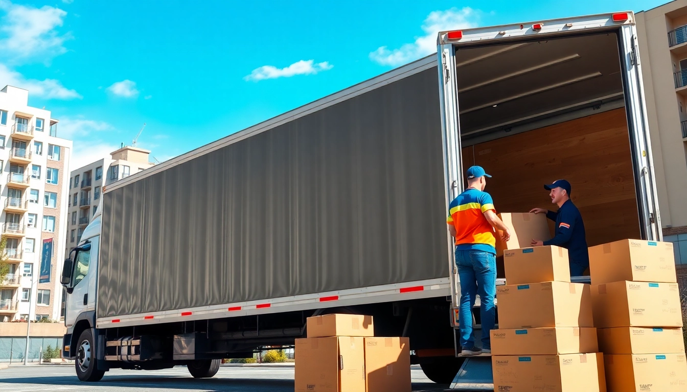 Professional movers from removal companies near me loading belongings into a moving truck.
