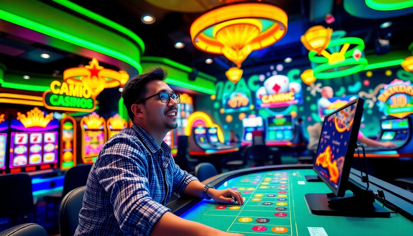 Engaging online casino atmosphere featuring players enjoying various games at internet casinos.