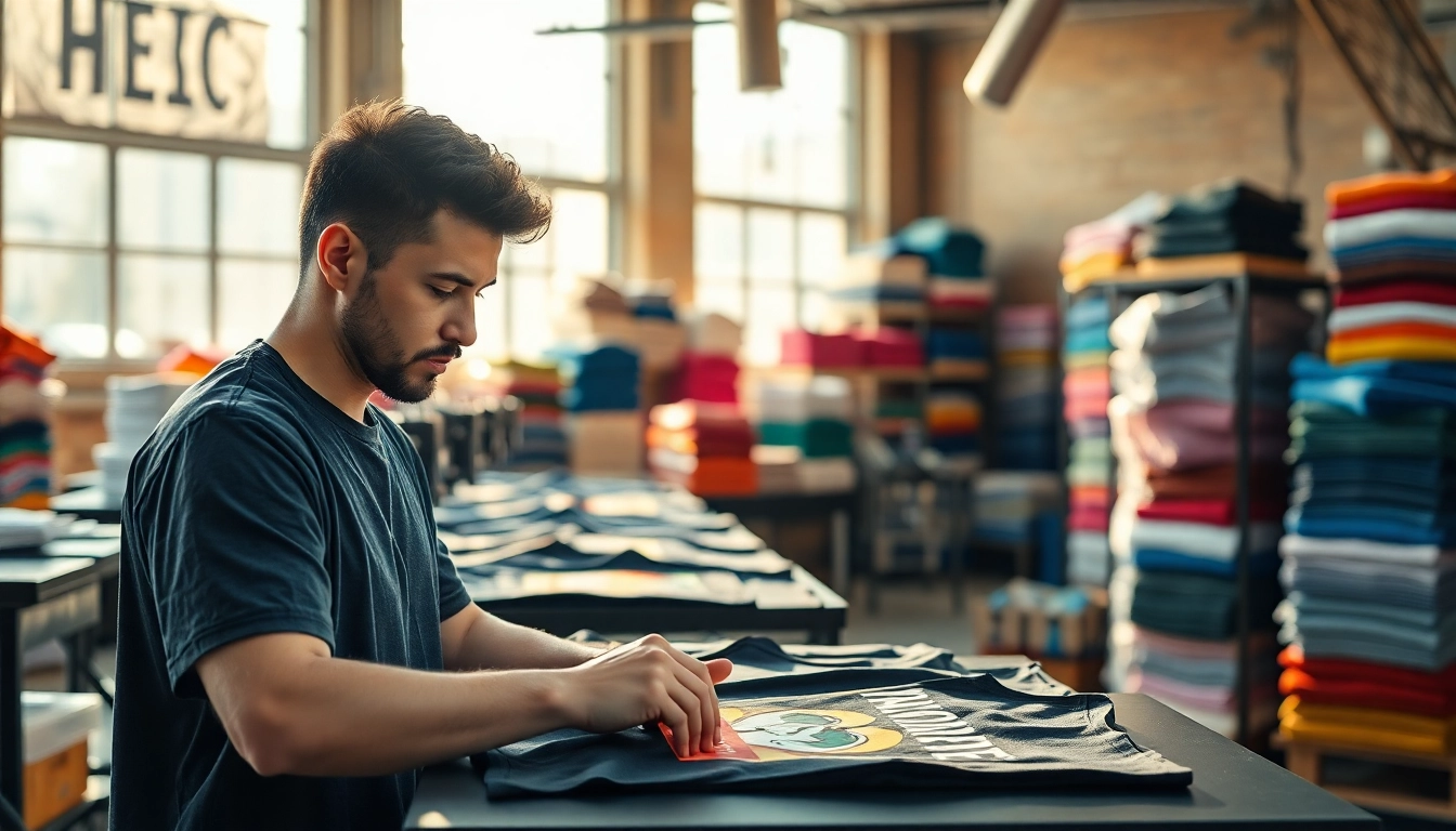 Expertise in t shirt printing edmonton showcased through a vibrant design workshop.