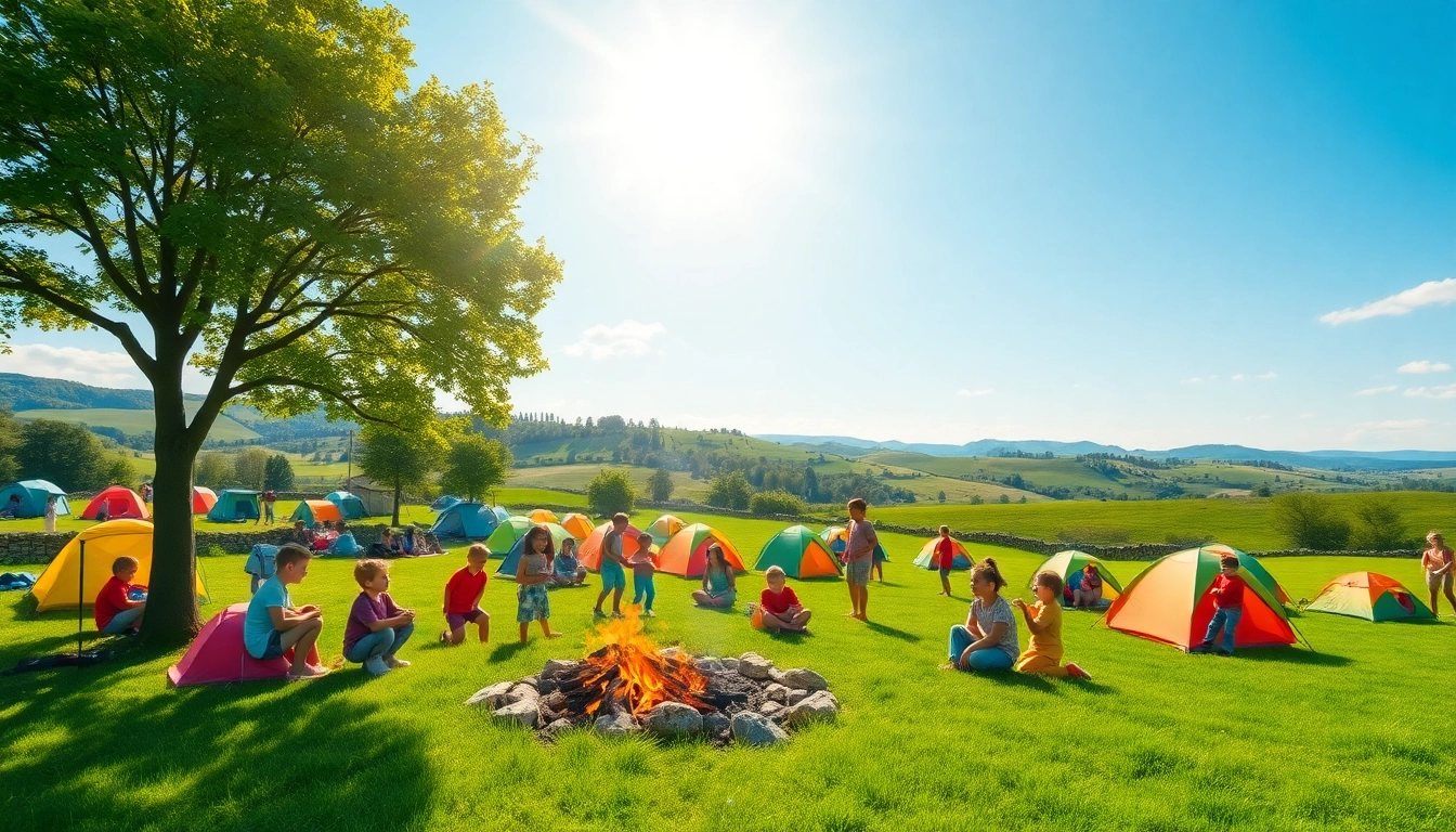 Engaged children at holiday camps enjoying outdoor activities in a vibrant natural setting.