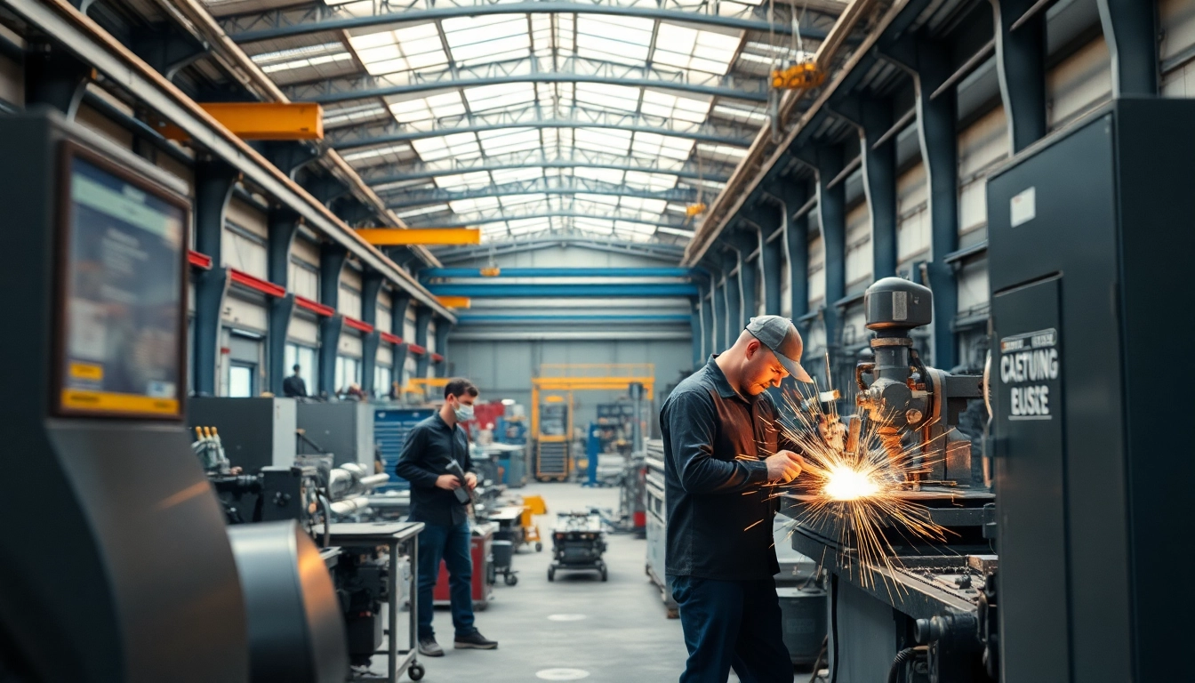 Industrial fabrication Edmonton workshop showcasing skilled workers and machinery in action.
