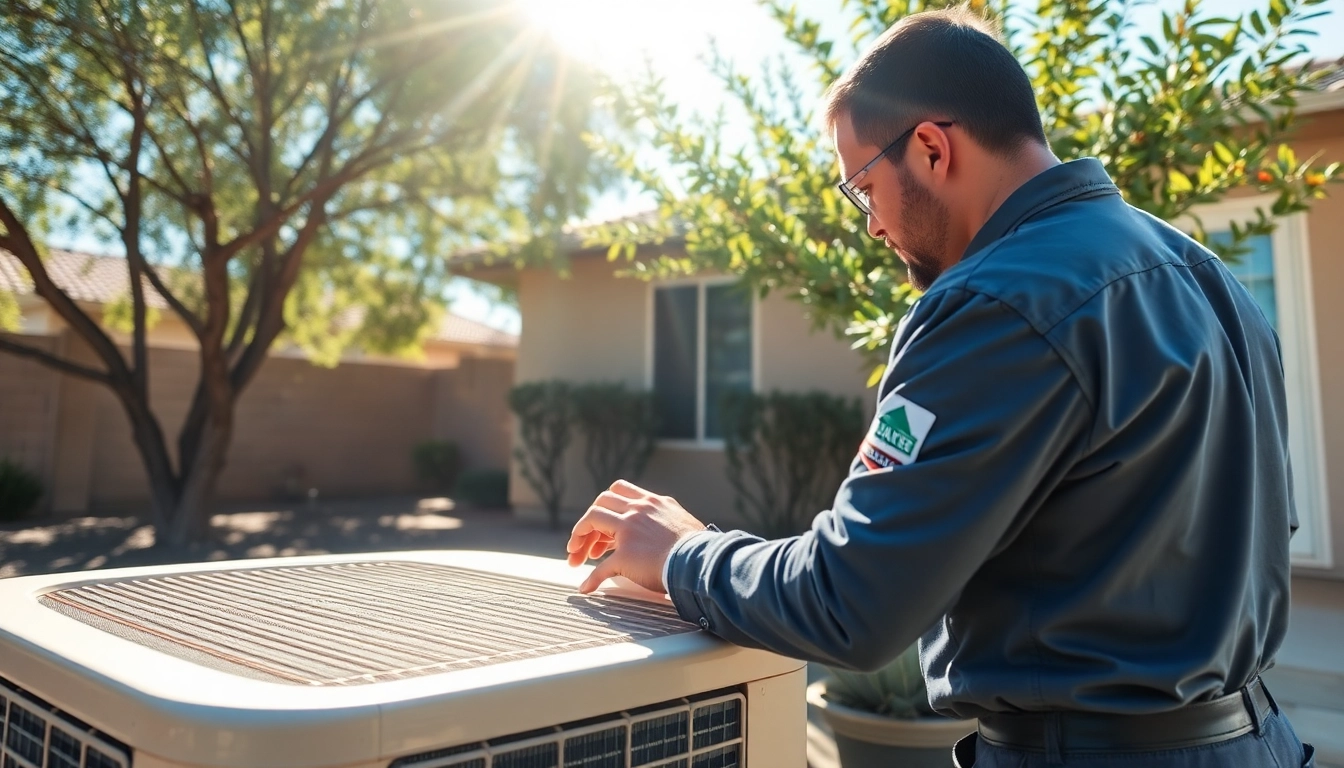 AC repair Glendale AZ service technician fixing an air conditioning unit in a home setting