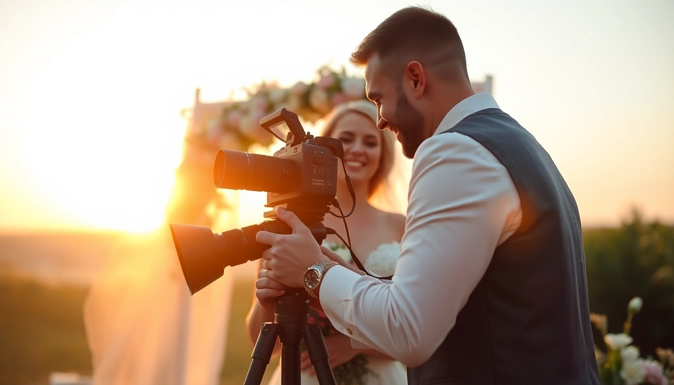 Videographer capturing beautiful wedding moments in Ireland, showcasing expert skills and artistry.
