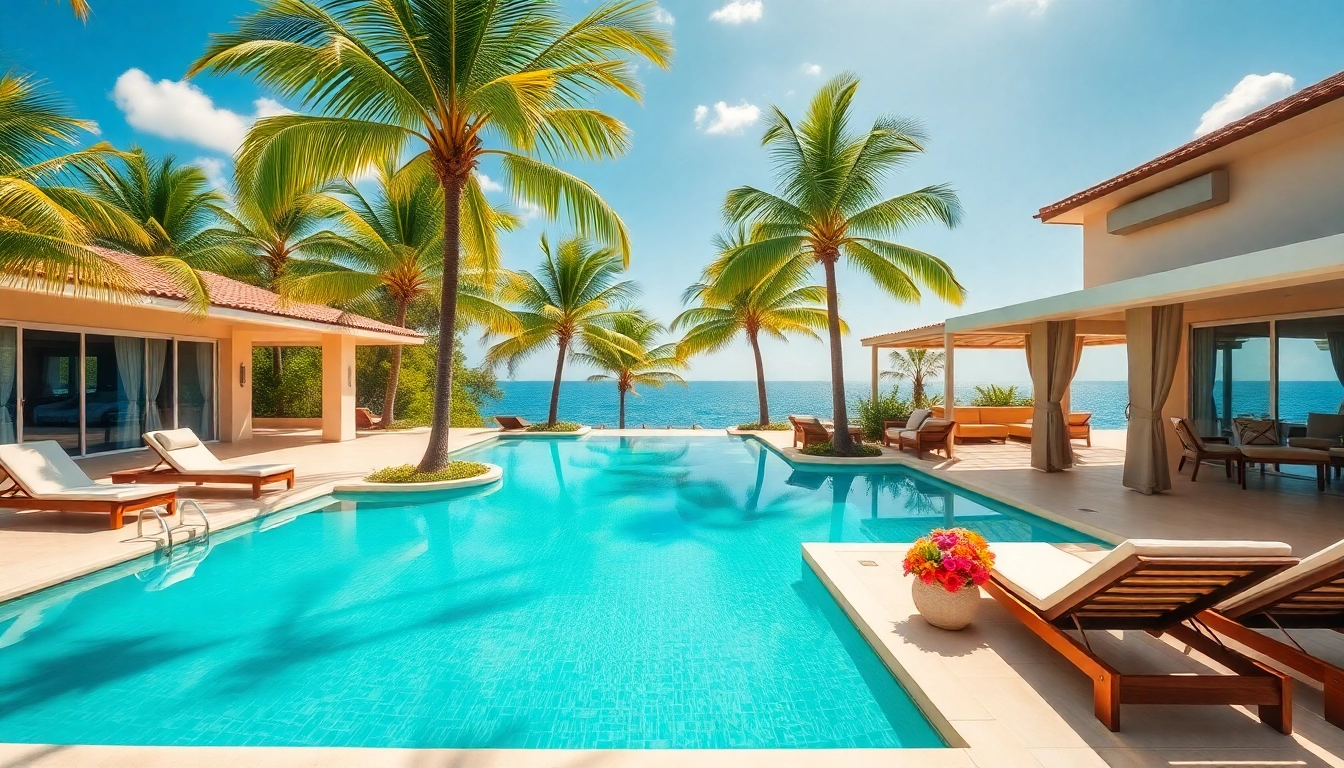 Experience villa rentals with stunning ocean views and luxurious outdoor pools in a tropical setting.