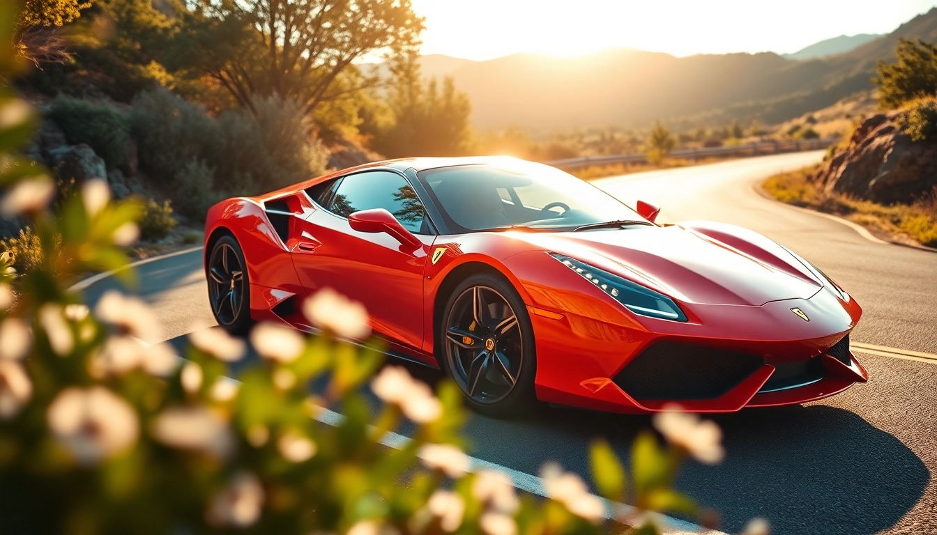 Admire the perfect car shining brightly, positioned beautifully against a vibrant natural backdrop.