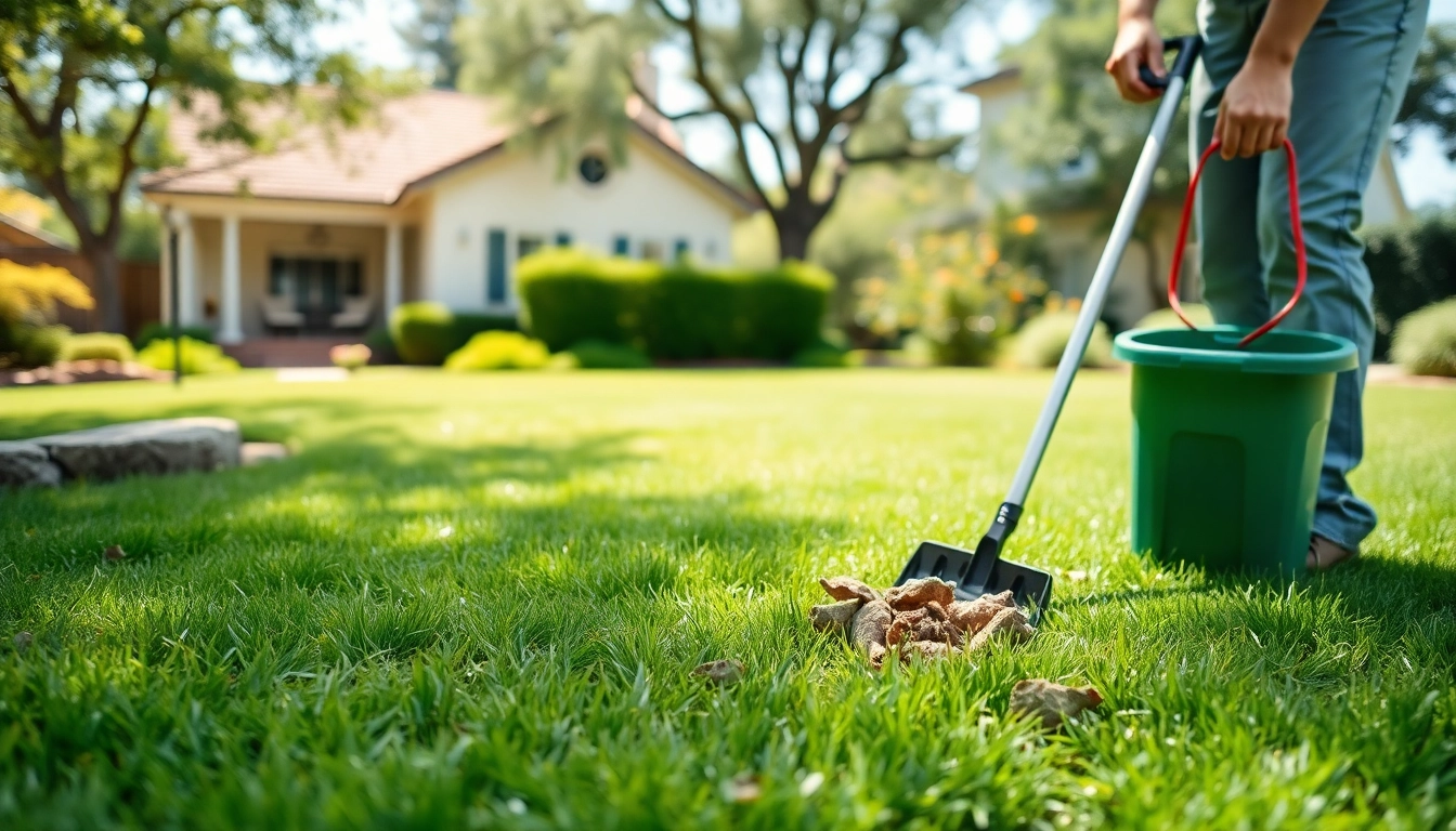 Alamo Ranch poop scooper service technician efficiently cleaning a pet-friendly yard.