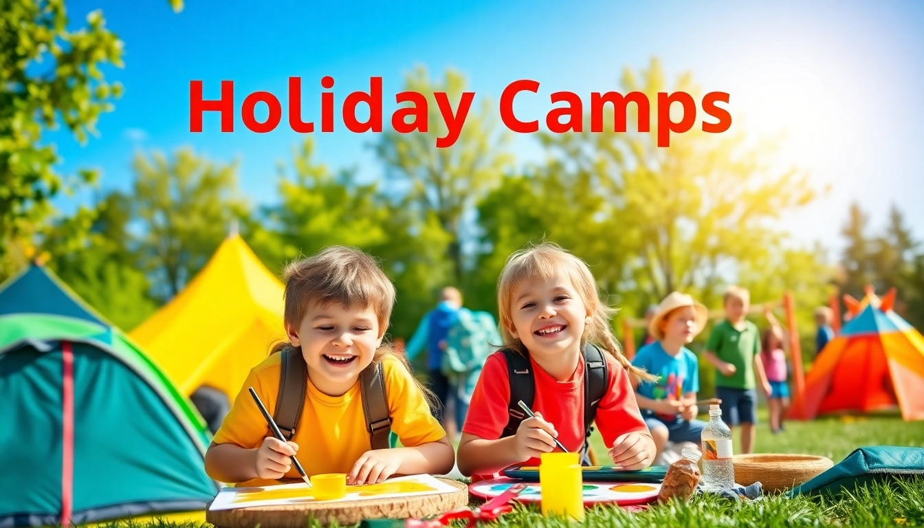 Kids enjoying fun activities at holiday camps, showcasing joy and creativity in nature.