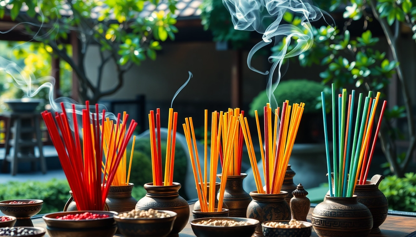 Brûlant des encens orientaux dans un jardin Zen apaisant.