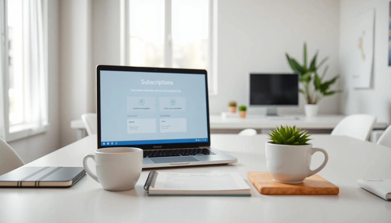 Elevate your business with Small Business Subscription showcasing a modern workspace.
