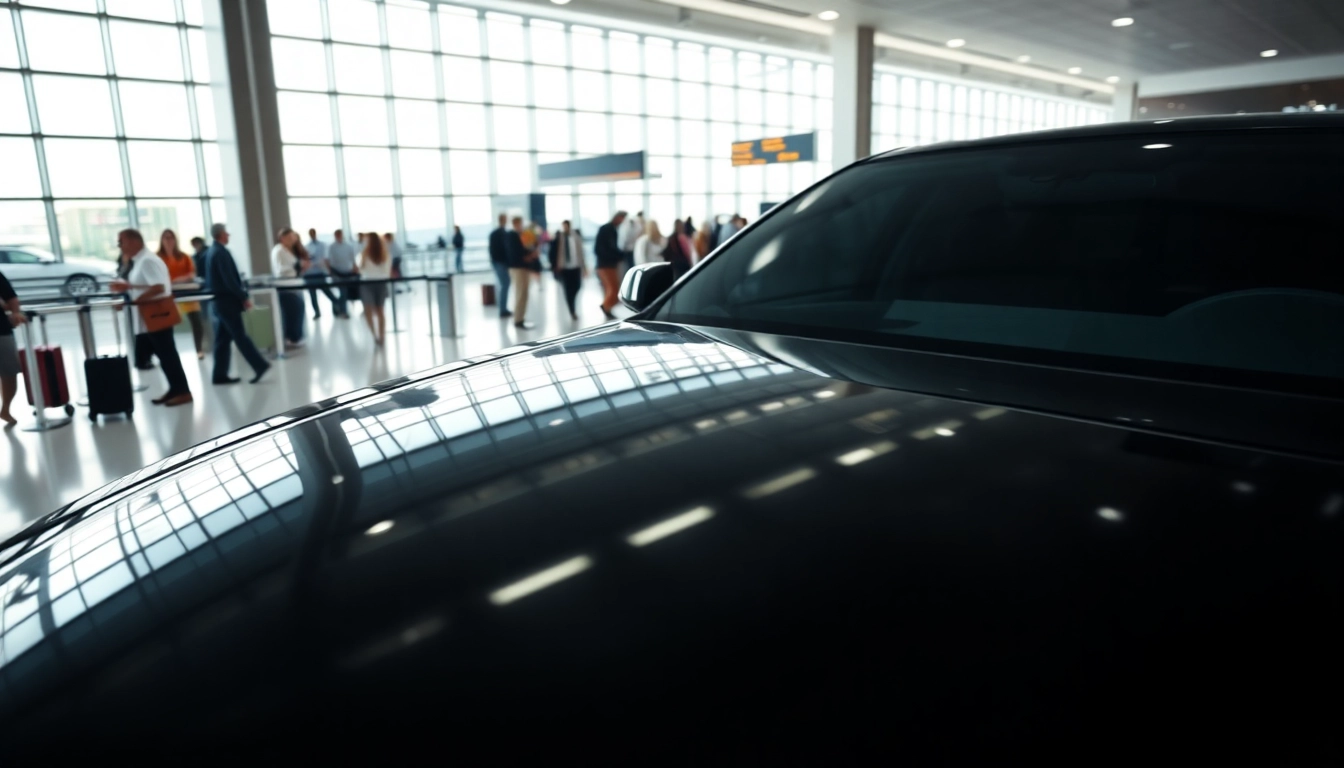 Enhancing travel with airport limo services in a bustling airport terminal.