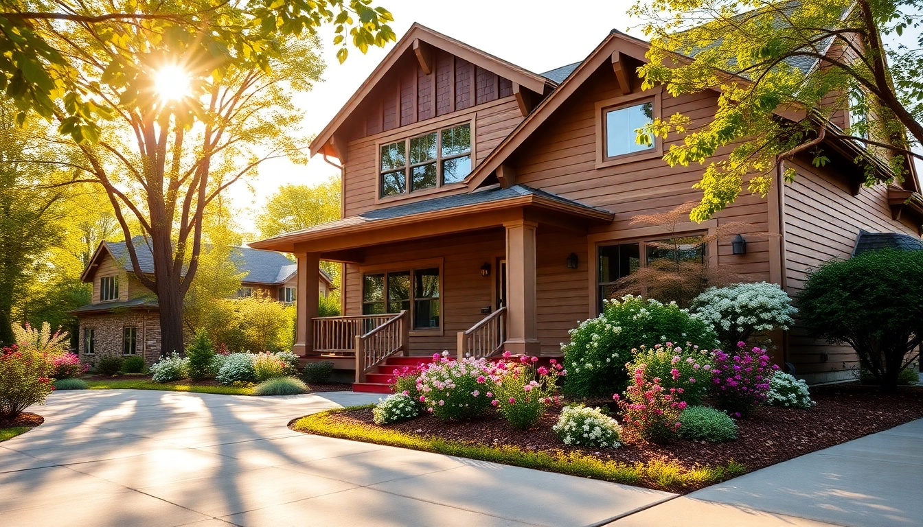 Custom home builders near me present a charming craftsman-style house in a beautiful neighborhood.
