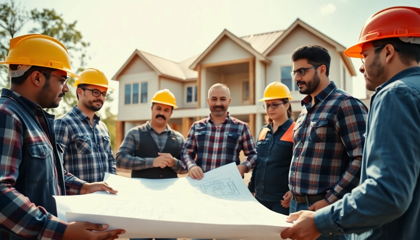 Austin construction team collaborating on a residential building project in Texas.