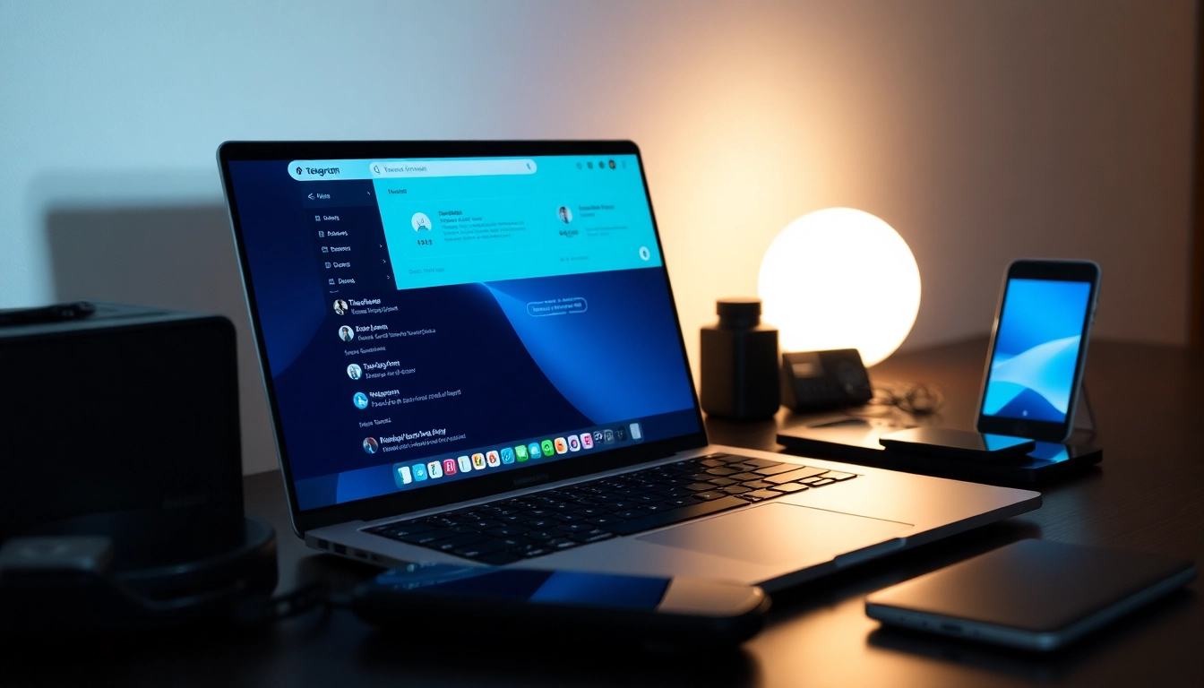Utilize Telegram電腦版 on a laptop to enhance your communication and productivity with sleek design.