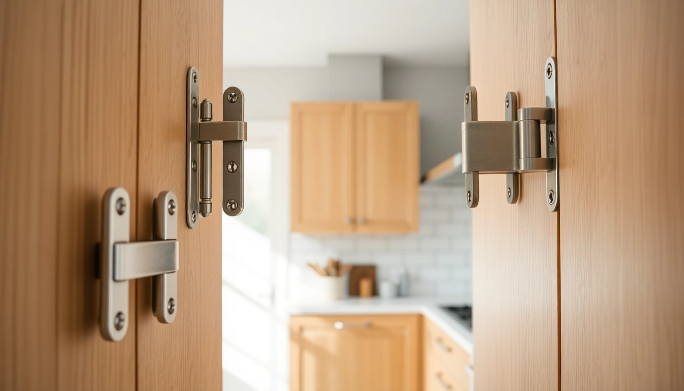Cabinet Hinge Manufacturers showcasing high-quality hinges in a stylish kitchen.