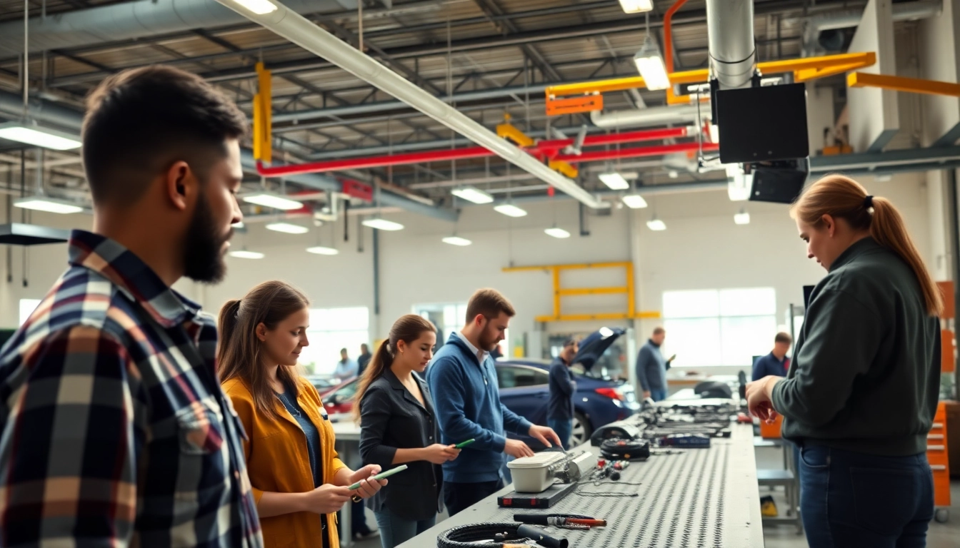 Students engaged in training at a trade school in Knoxville, TN, showcasing various trades and programs.