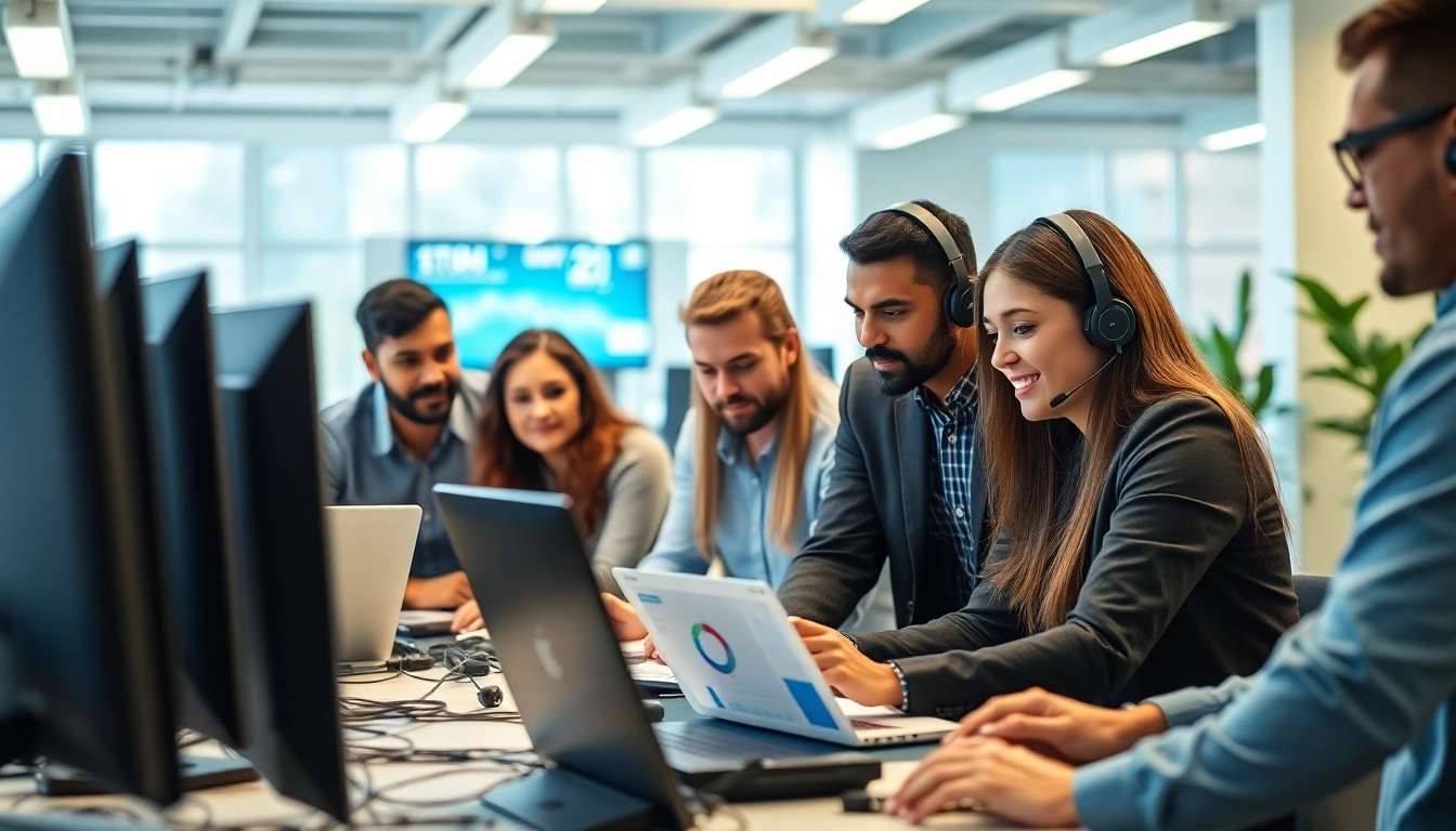 Calgary IT support team collaborating in a modern office environment for tech solutions.