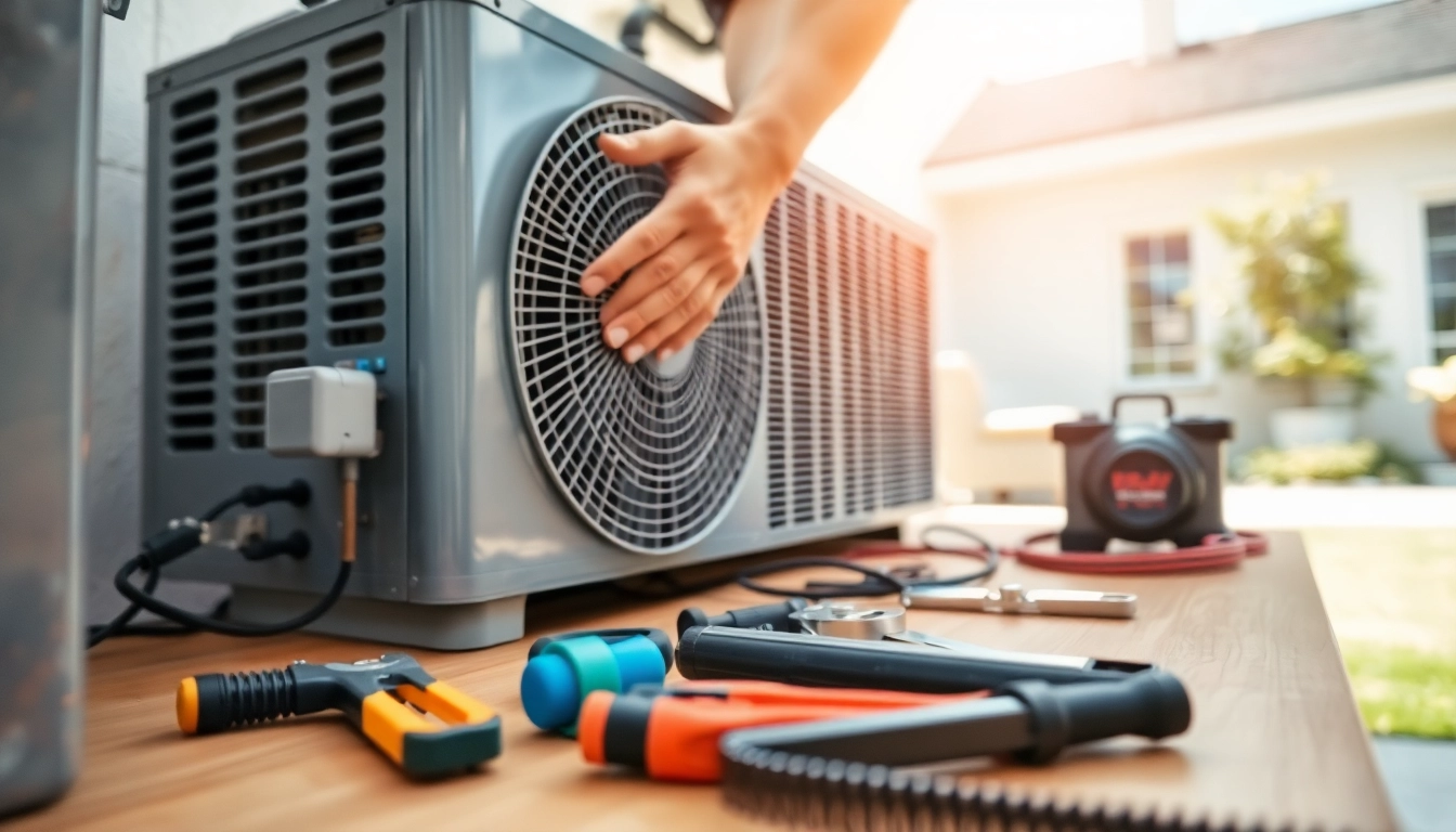Expert AC repair in Glendale, AZ, showcasing a technician working on an air conditioning unit.