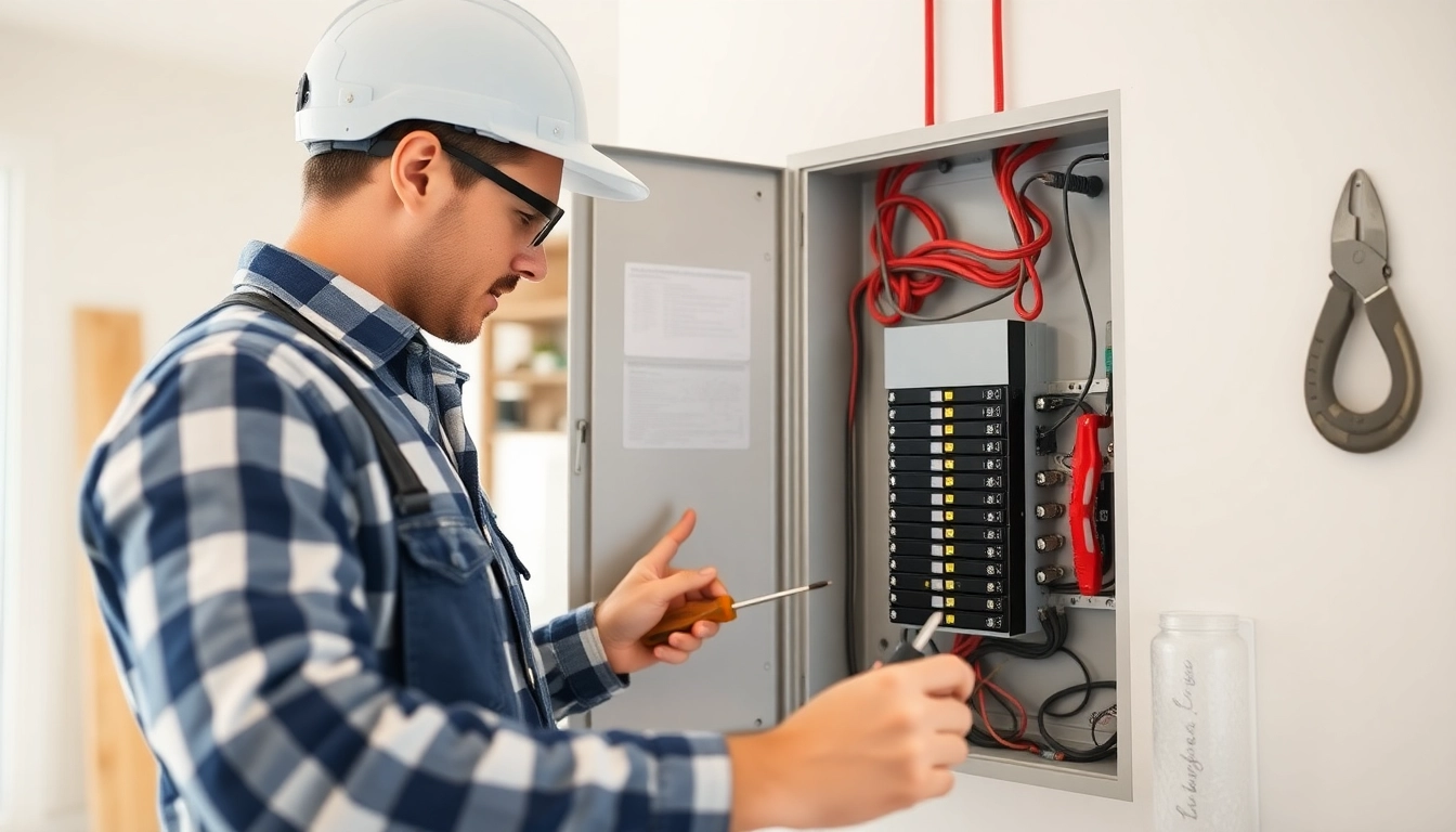 Illustration of an Electrical Panel Upgrade conducted by a professional electrician, showcasing modern safety features.