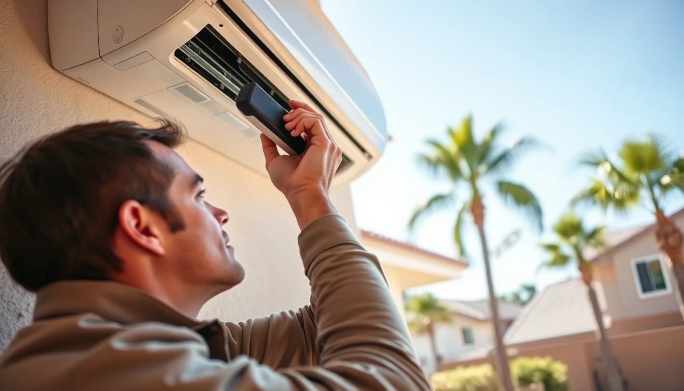 Expert technician providing ac repair phoenix az services in a sunny residential setting.
