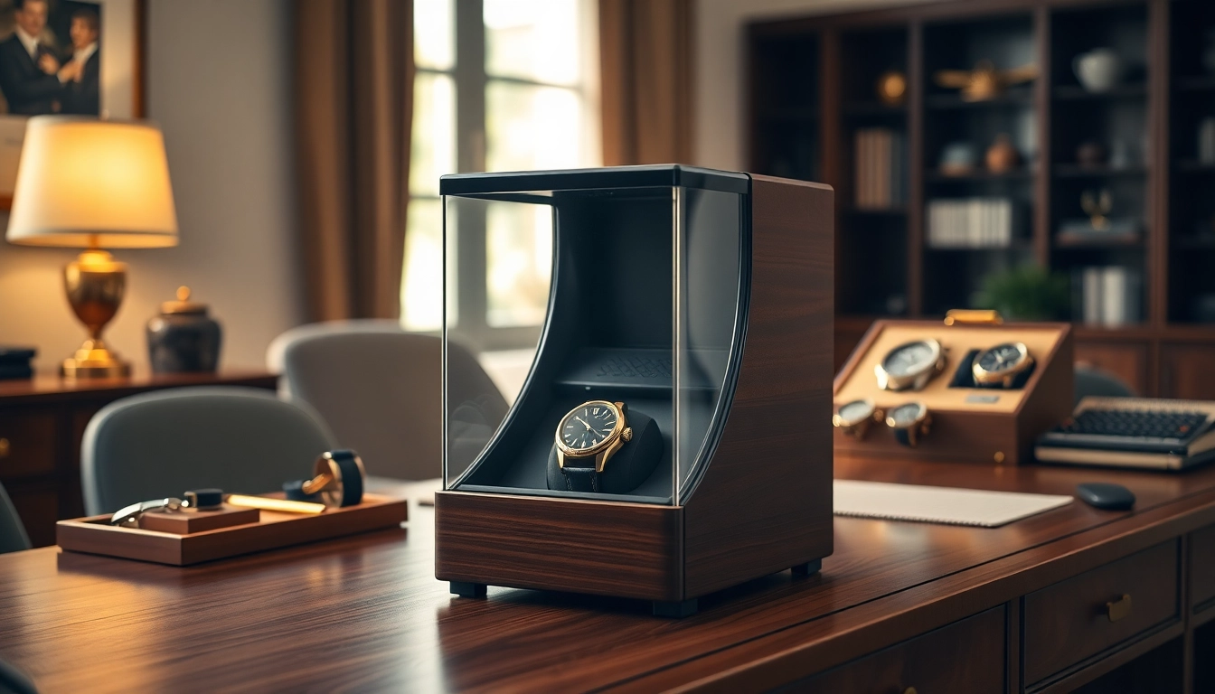 Discover the best watch winder showcasing its luxury design on an elegant desk.