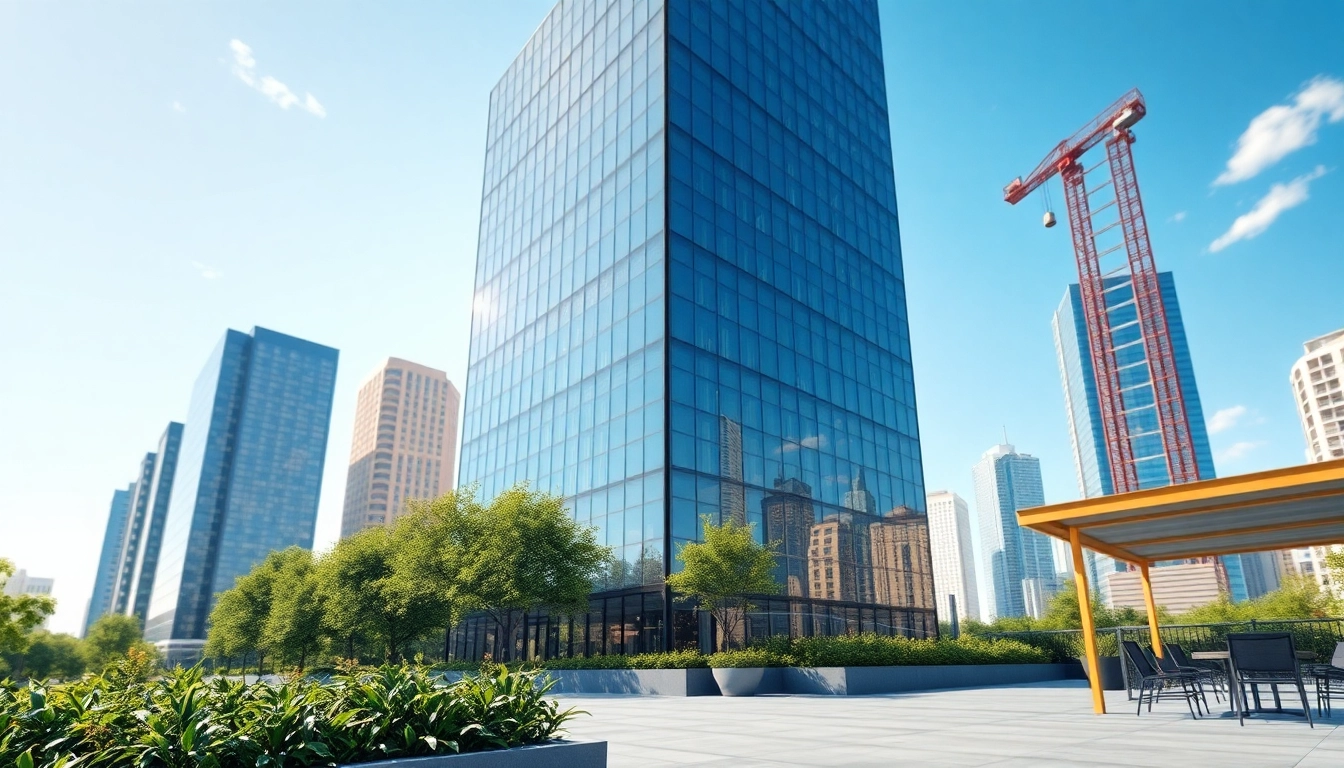 Erstellen Sie ansprechende visualisierung architektur durch kreative 3D-Entwürfe in einem städtischen Umfeld.