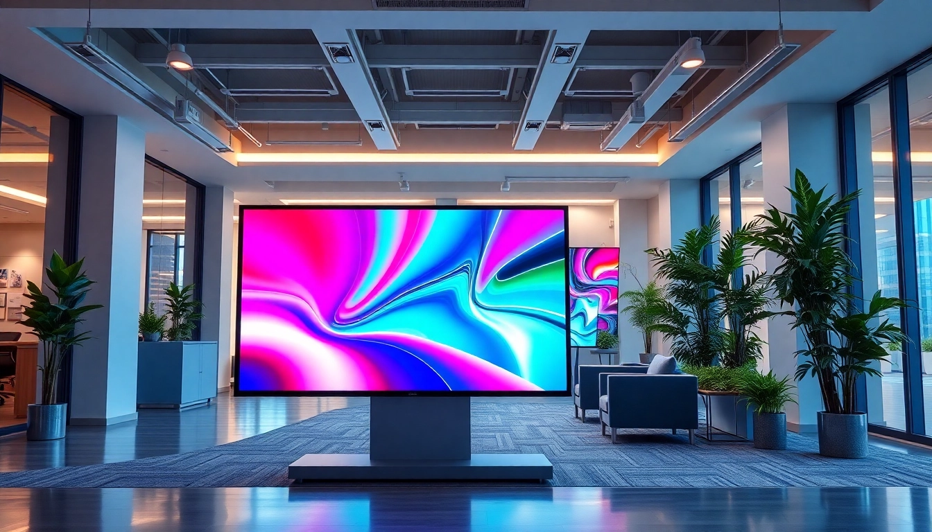 Engaging digital signage on display as a Free signage platform for businesses in a modern office setting.
