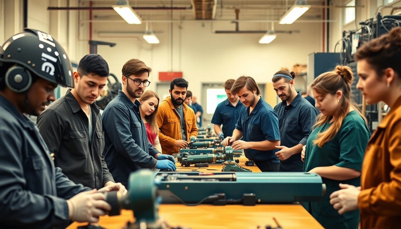 Students actively training at a trade school in Tennessee, showcasing hands-on skills and diverse programs.