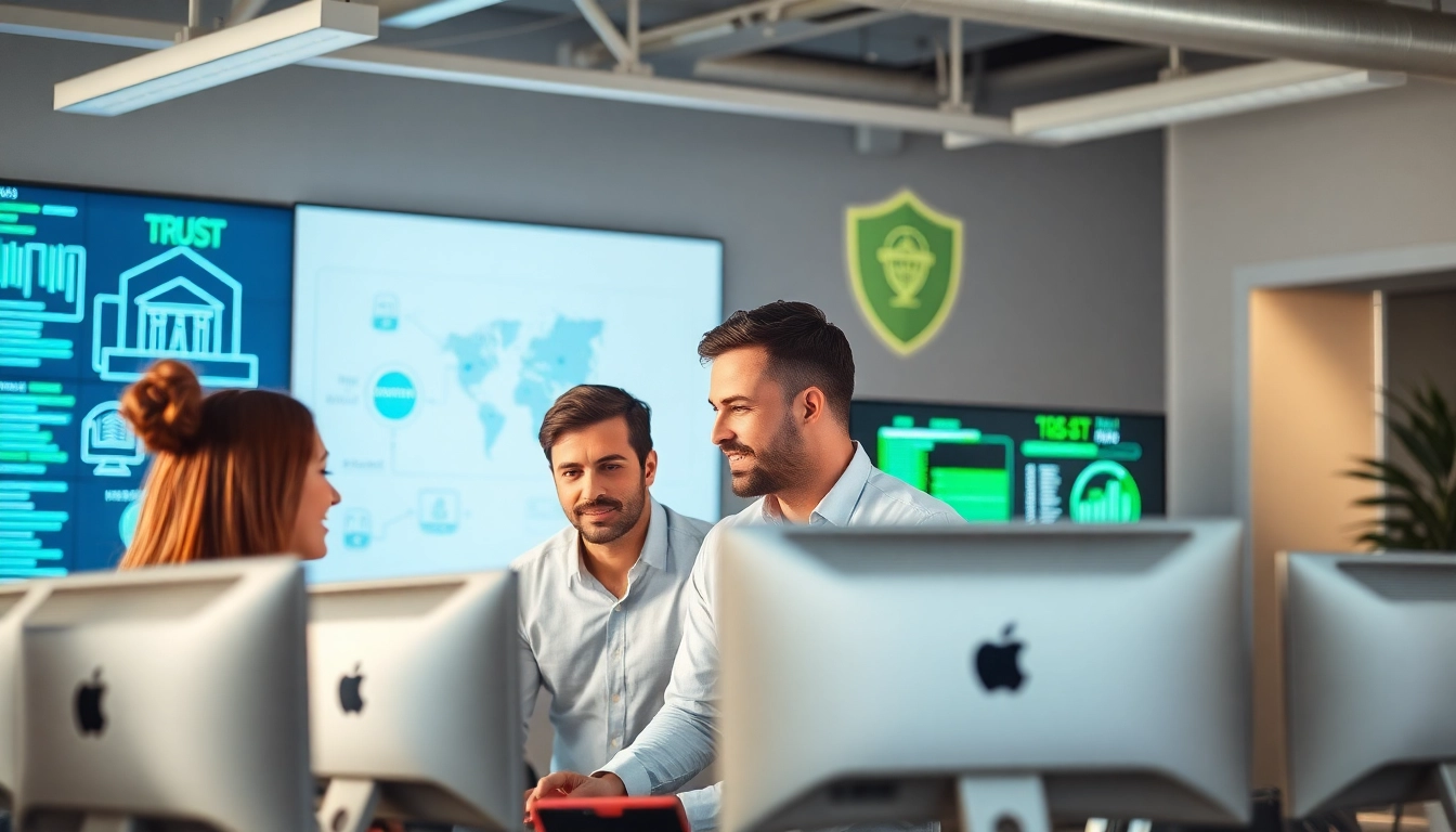 Explore a managed IT provider team working together in a dynamic office environment.