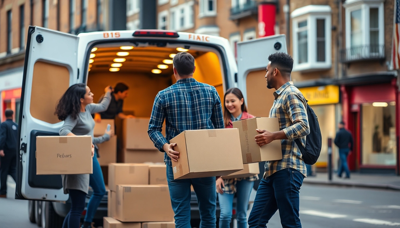 Team of movers exemplifying a reliable removal company east London during an active relocation.