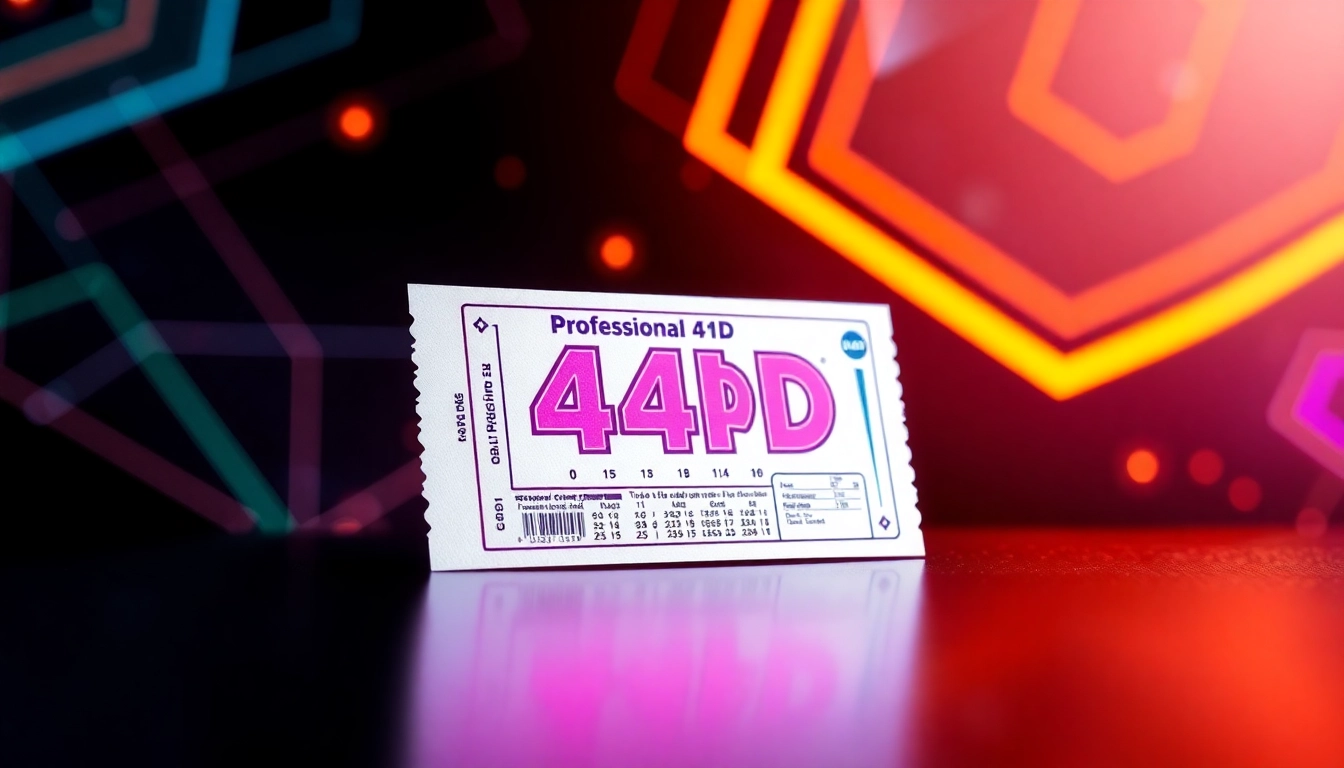 Engaging 4D online lottery ticket showcased in a futuristic setting.