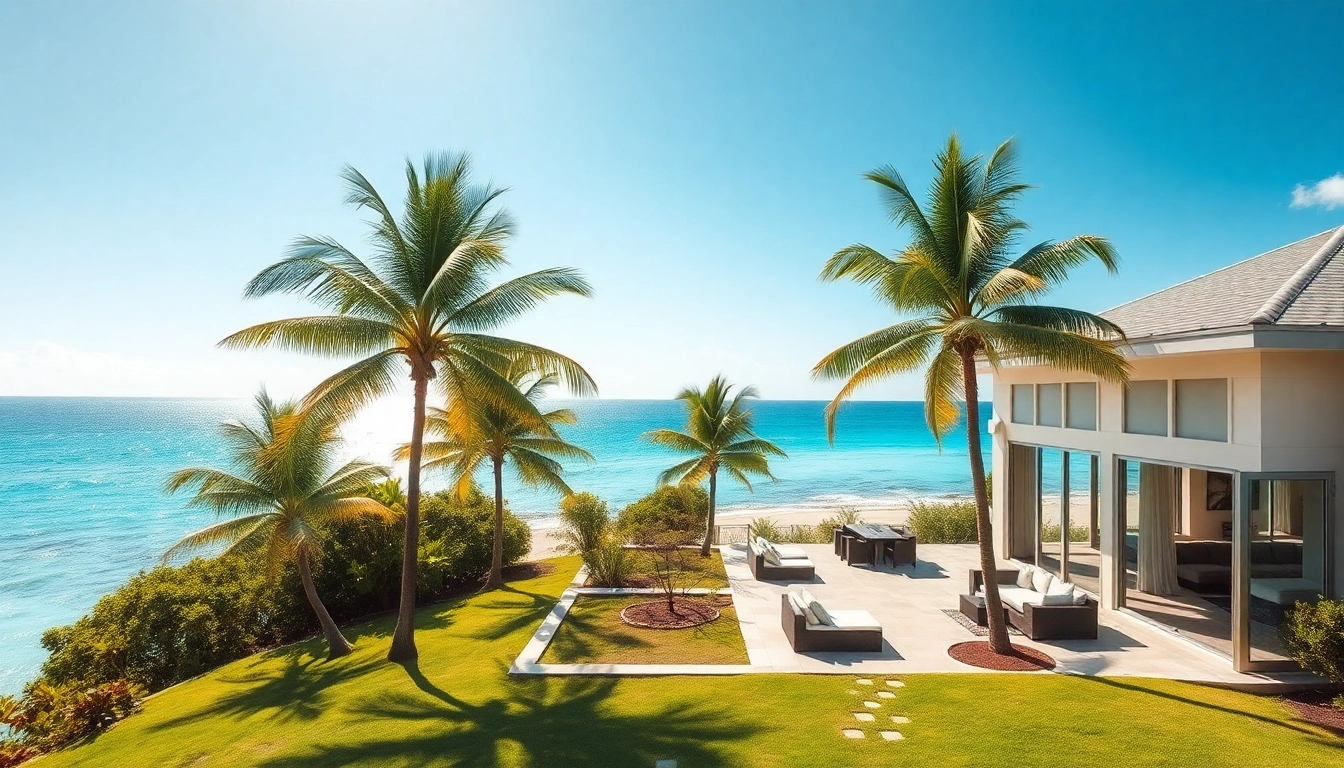 Buy Real Estate Belize featured in a tropical beachfront villa setting with ocean views.