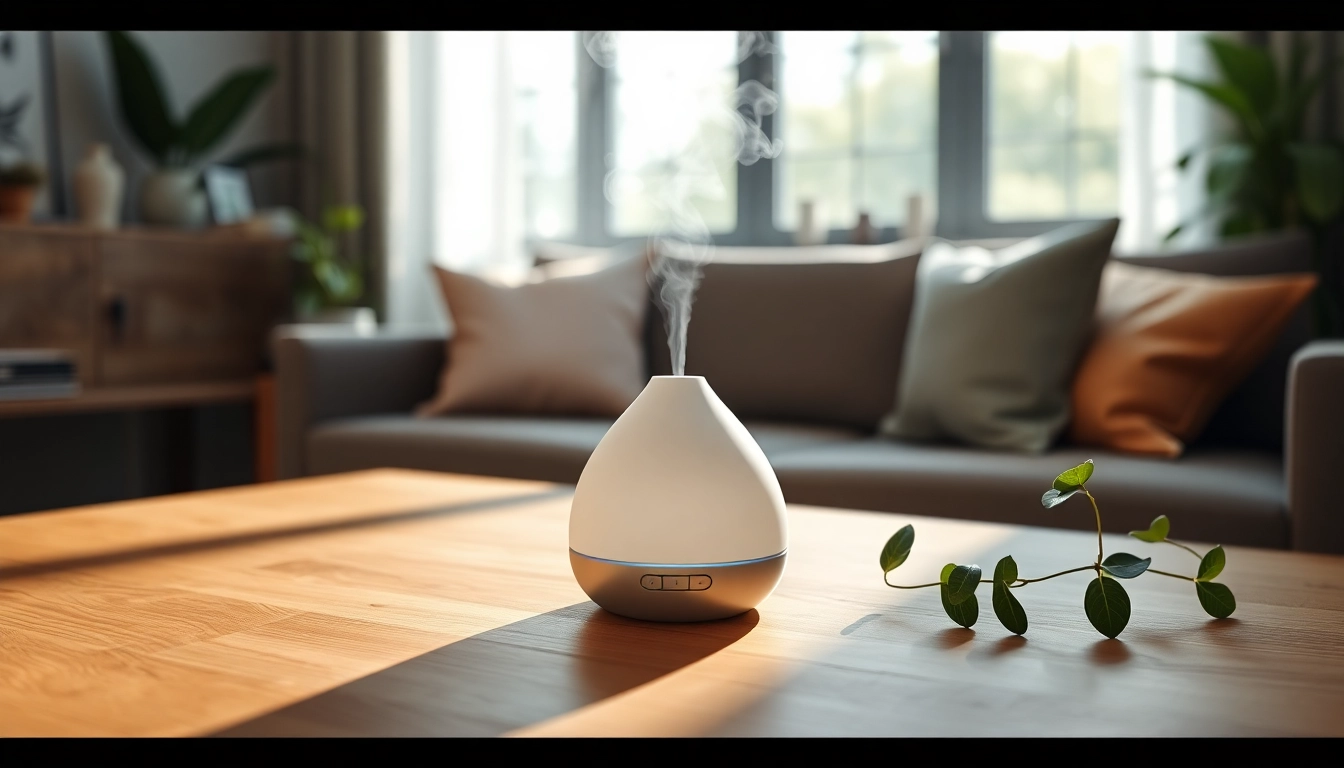 Enhance your environment with a USB Air Humidifier Diffuser generating soothing mist and calming ambiance.