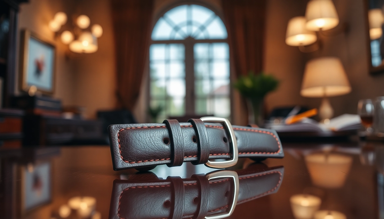 Showcase an elegant 18mm watch strap with detailed stitching and luxury appeal.