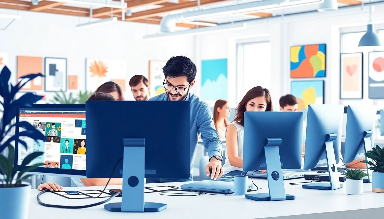 Showcasing web design companies kansas city working collaboratively on creative projects.
