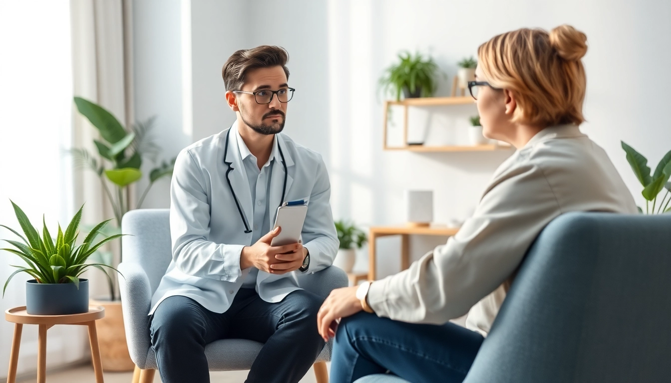 Addressing anxiety with a therapist in a calming office to enhance mental wellness.